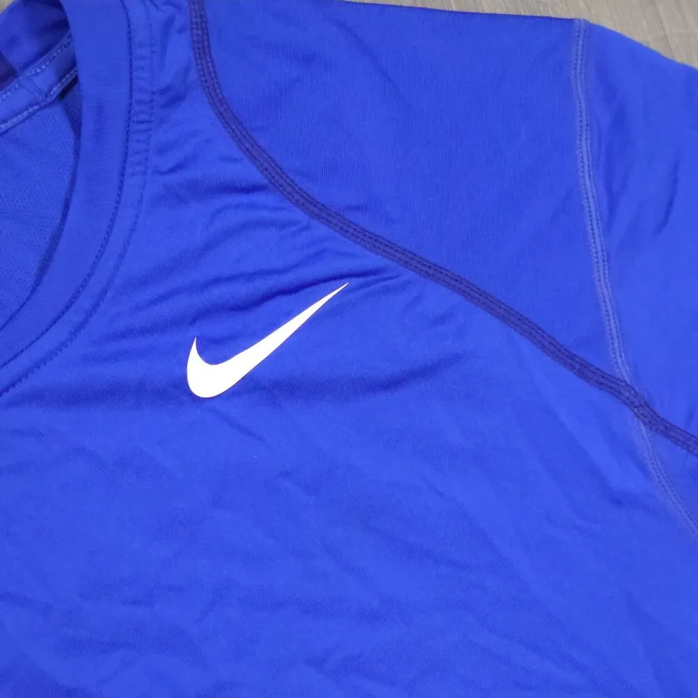 Nike Pro Dri FIT Royal Blue Short Sleeve Men's Shirt Size Large